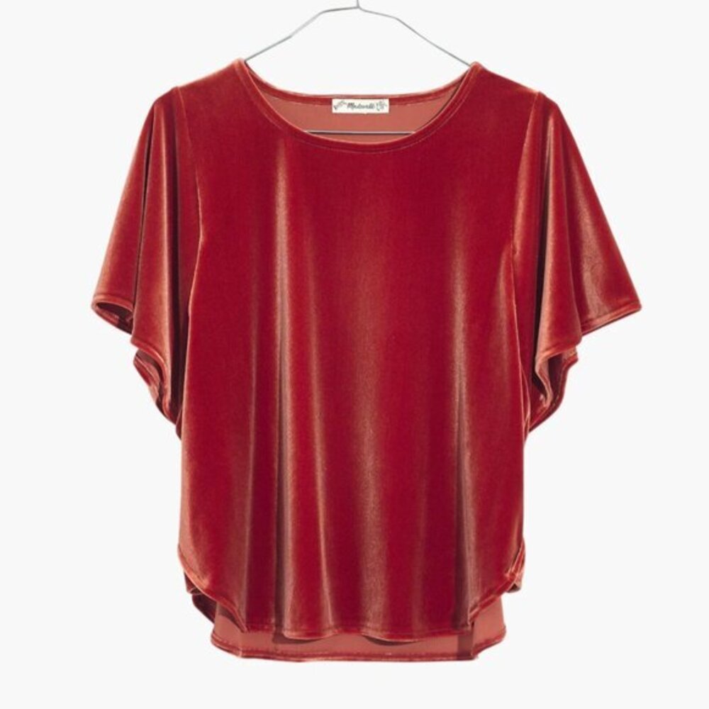 Madewell Velvet Butterfly Top Size L